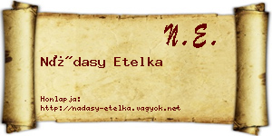 Nádasy Etelka névjegykártya